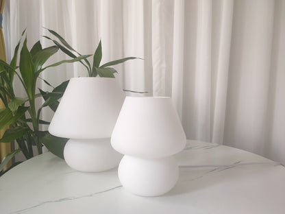 Lampe de table champignon en verre multicolore, ambiance de chevet de chambre à coucher, studio