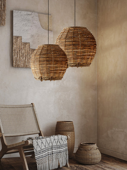 Rattan Chandelier At The Bedside Of Wabi Sabi B&B Study Room