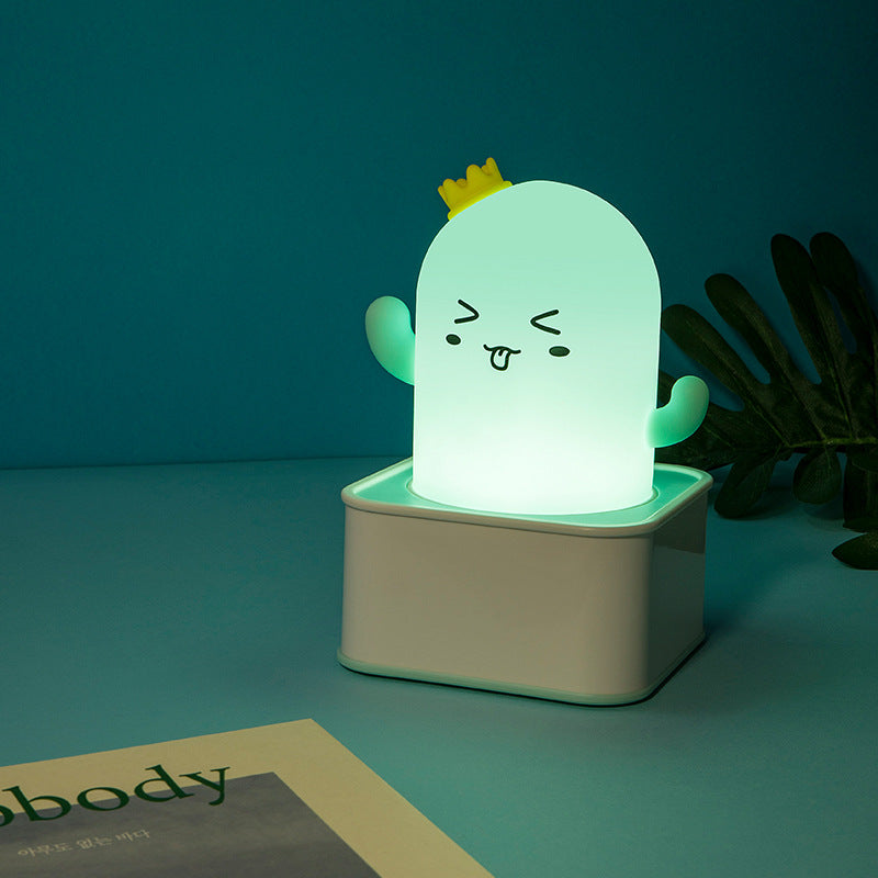 Cartoon cactus silicone night light