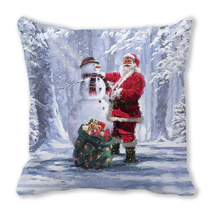 Merry Christmas Christmas Encryption Peach Skin Fabric Home Decoration Sofa Cushion Pillow ZT428