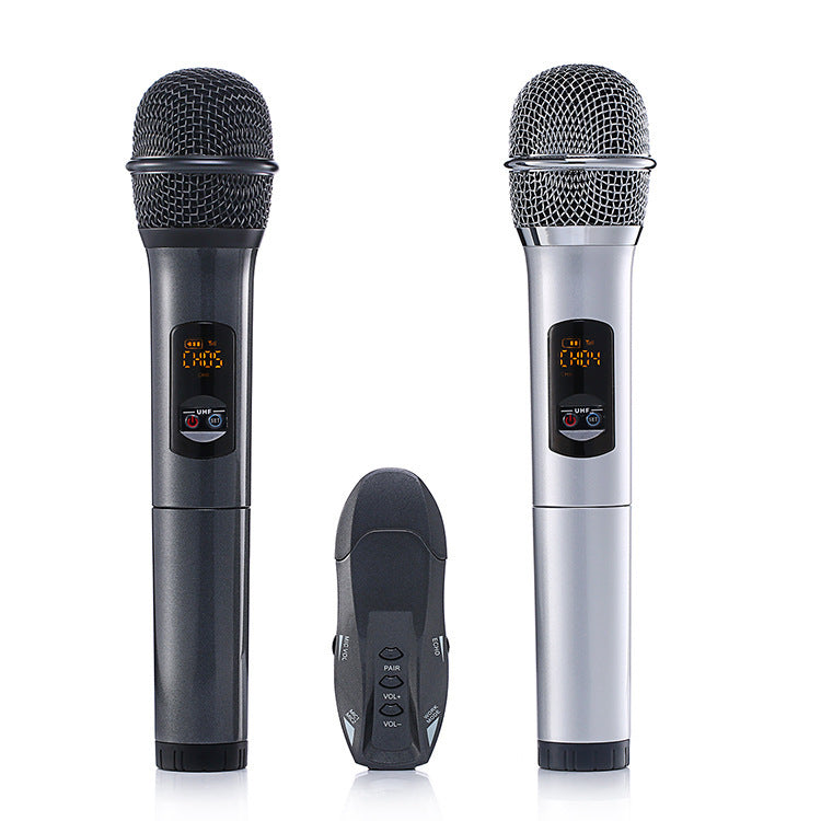 Accueil Ane pour deux microphone sans fil dynamique d'enregistrement de chansons Bluetooth K