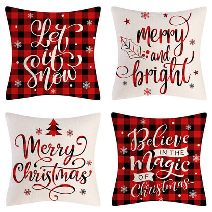 Home Decoration Christmas Pillow Cover Four-piece Set