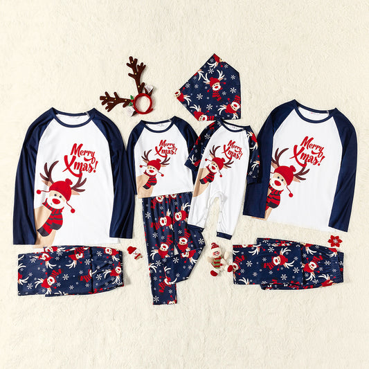 Printed Christmas Parent-child Home Suit