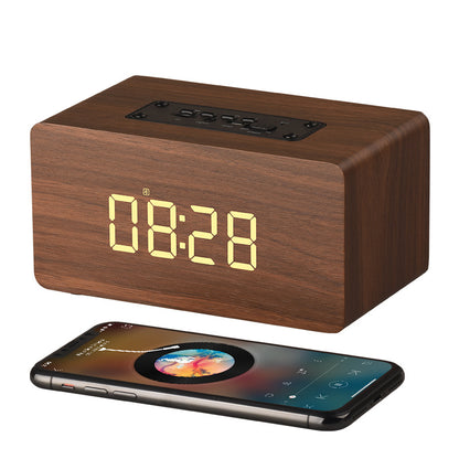 Haut-parleur Bluetooth en bois version horloge