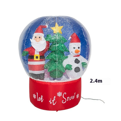 Decoración inflable navideña para patio, diseño luminoso de muñeco de nieve navideño, alce, anciano, modelo inflable, bola de nieve rociadora