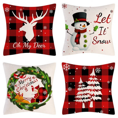 Home Decoration Christmas Pillow Cover Four-piece Set