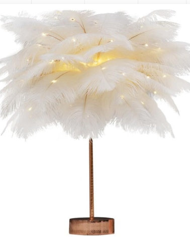 Lampe à plumes lampe de bureau nordique Style européen chambre chevet plume lampe de Table veilleuse lampe de Table décoration moderne