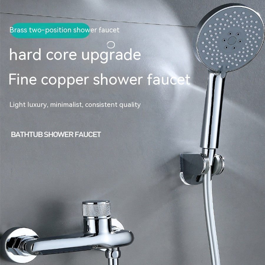 Bathroom Copper Shower Faucet Hot And Cold Mixing Valve Shower Head