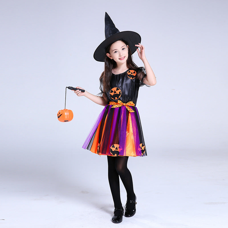 Costume d'Halloween pour enfants, costume de citrouille pour filles