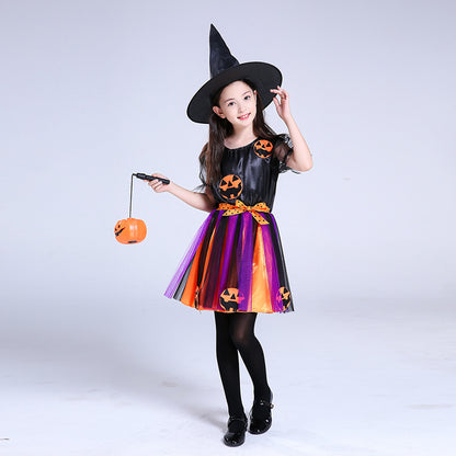 Costume d'Halloween pour enfants, costume de citrouille pour filles