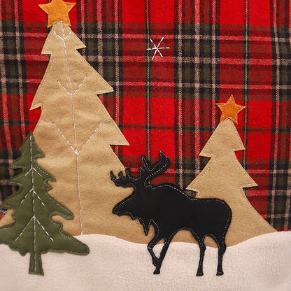 Christmas decorations forest plaid chair cover