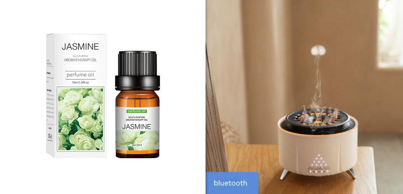 Humidificador de escritorio con difusor de aroma de llama de ruido blanco