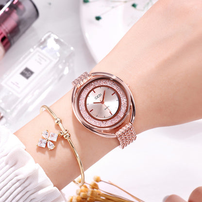 Reloj Mujer Reloj Británico con Diamantes de Agua Correa de Acero Reloj Impermeable para Mujer