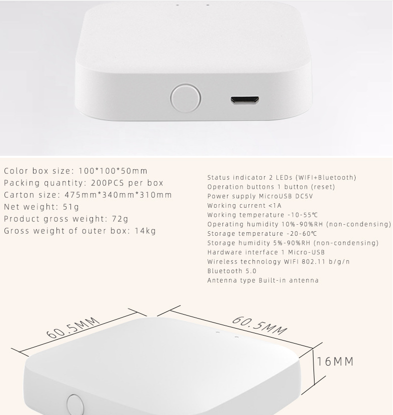 Tuya Smart Home Gateway dispositif multifonction sans fil hôte de contrôle Central