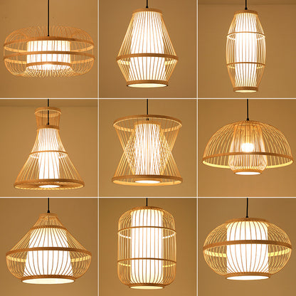 New Chinese Style Bamboo Weaving Handicraft Pendant Lamp