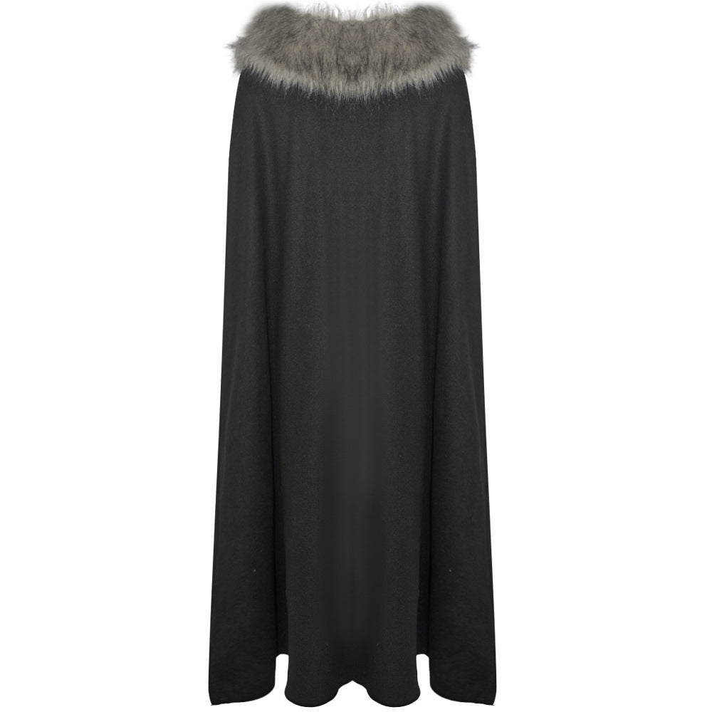 Halloween Retro Medieval Woolen Coat Cloak