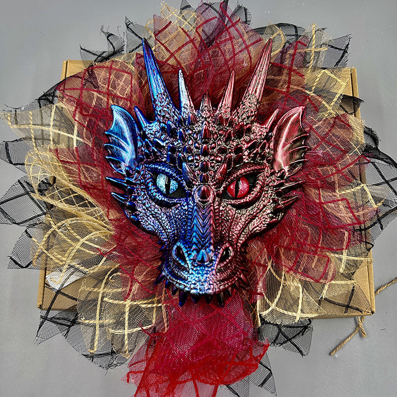 Guirlande de masques de dragon pour Halloween, décoration de fête, couronne