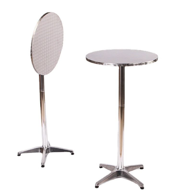 Stainless Steel Foldable Adjustable Round Table Simple Bar Table