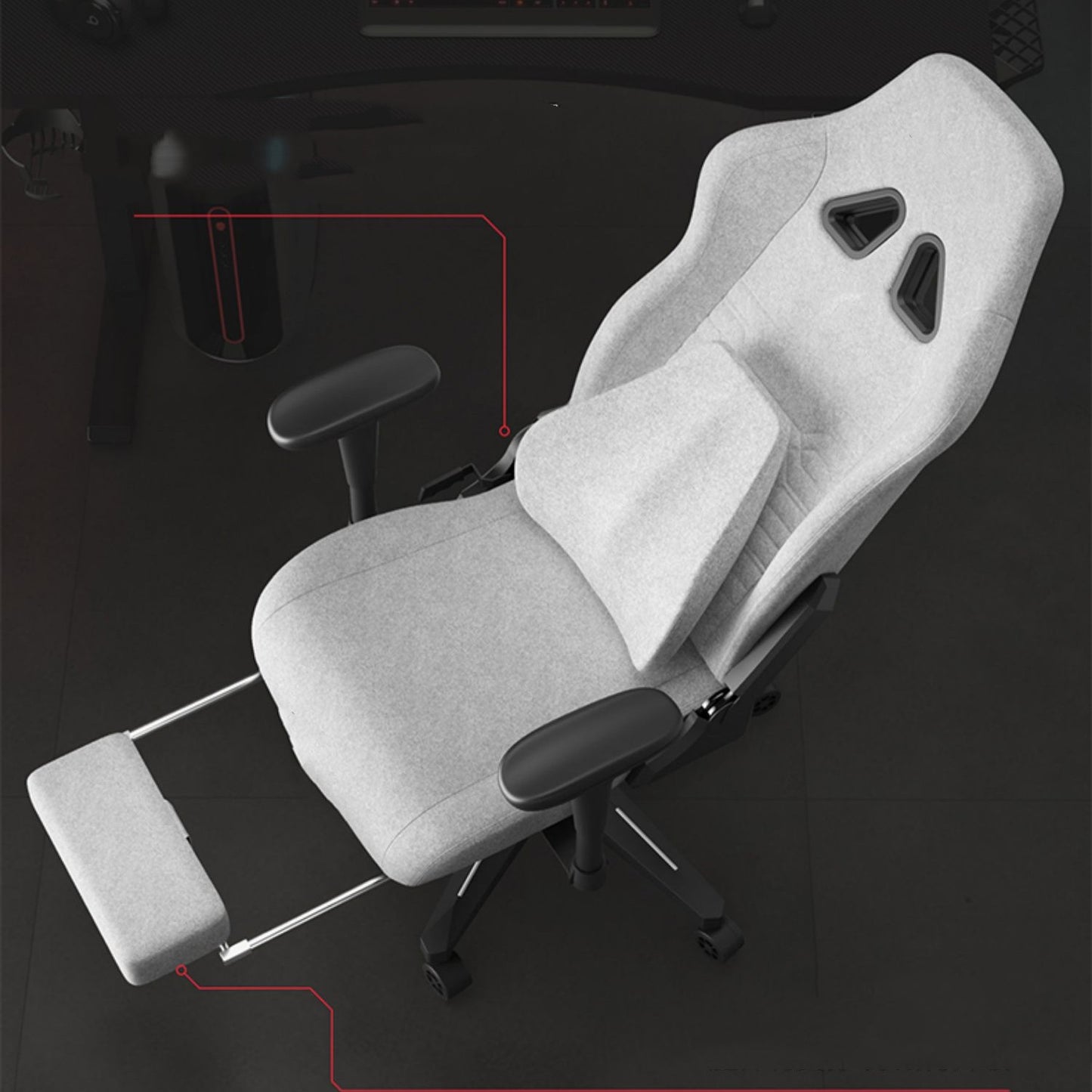 La chaise E-sports est douce pour la peau et respirante