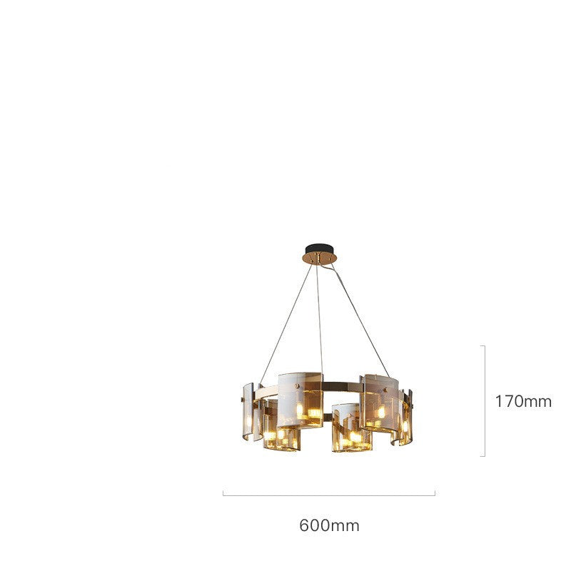 Candelabro de cristal sencillo y moderno para salón, dormitorio, estudio, personalidad