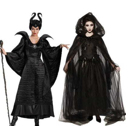 Ensemble de vêtements d'horreur pour déguisement de Maléfique pour Halloween