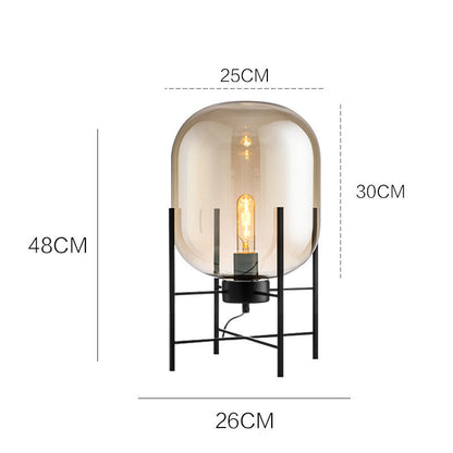 Lámpara de mesa de tetrápodo de vidrio de estilo industrial escandinavo moderno