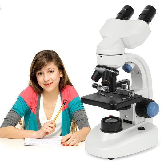 Microscopio binocular para experimentos científicos para estudiantes de primaria y secundaria