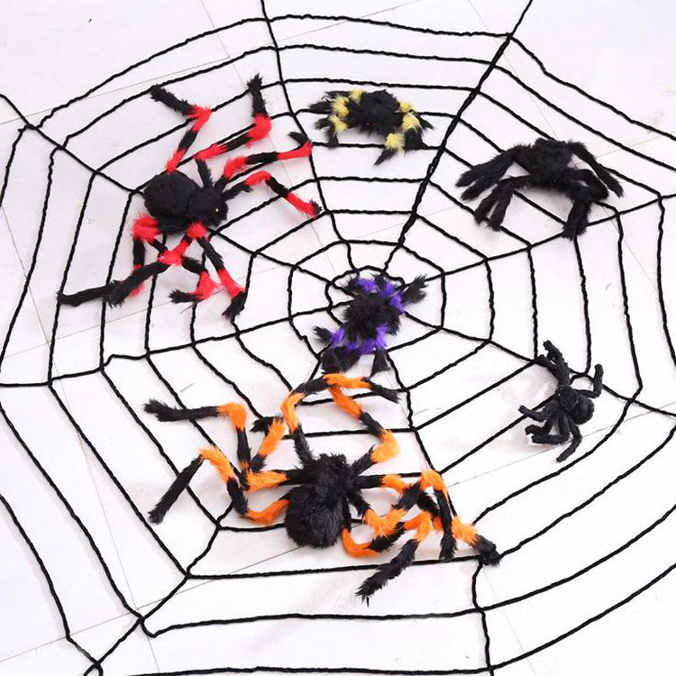 Accesorios de decoración para casa embrujada con simulación de araña de peluche