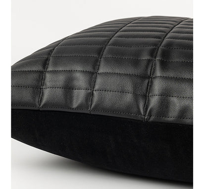 Almohada de cintura de cuero negro minimalista moderna