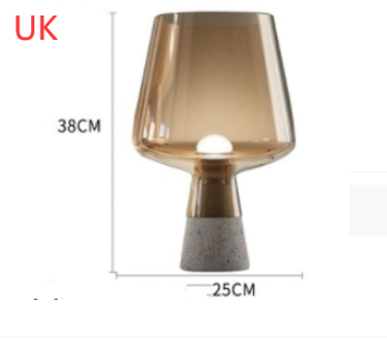 Simple modern cement glass table lamp