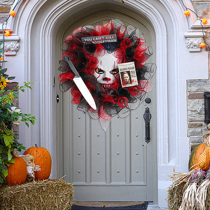 Masque d'Halloween, décoration suspendue à la porte, guirlande créative, ornements