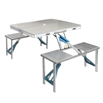 Table et chaise pliantes d'extérieur d'une seule pièce, Table pliante en alliage d'aluminium, vente en gros, Barbecue, ménage, Camping, Table et chaise portables en alliage d'aluminium