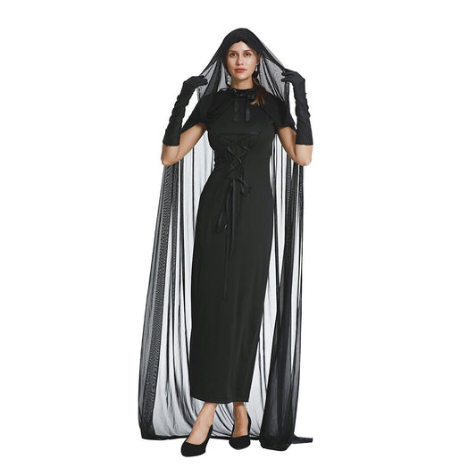 European And American Halloween Witch Clothing Lace Cloak