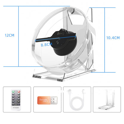 LED Desktop Fan Screen With Audio Playback Holographic Advertising Machine