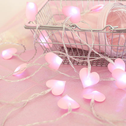 Led Lights Curtain Lights Fabric Peach Heart String Lights