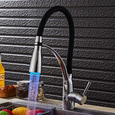 Robinet de cuisine avec lampe tropicale froide