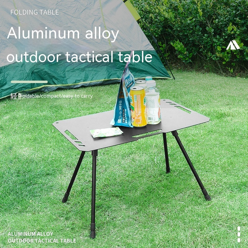 Outdoor Camping Blackened Aluminum Plate Folding Table