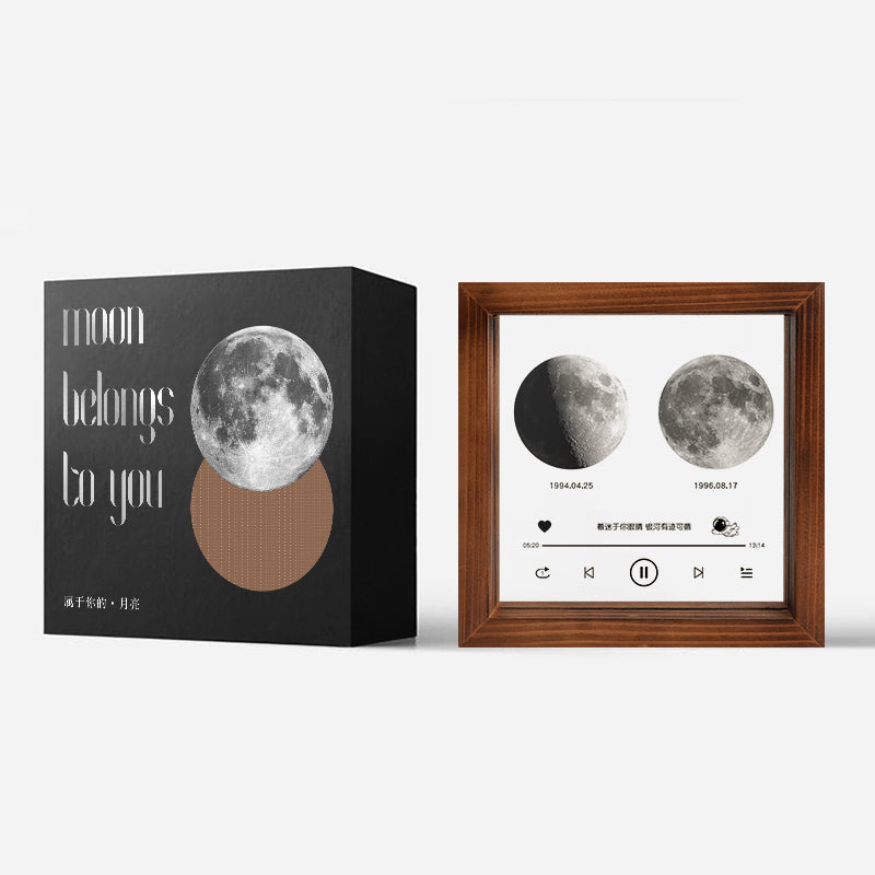 Customized Transparent Moon Frame For Couples On The Day Of Birth