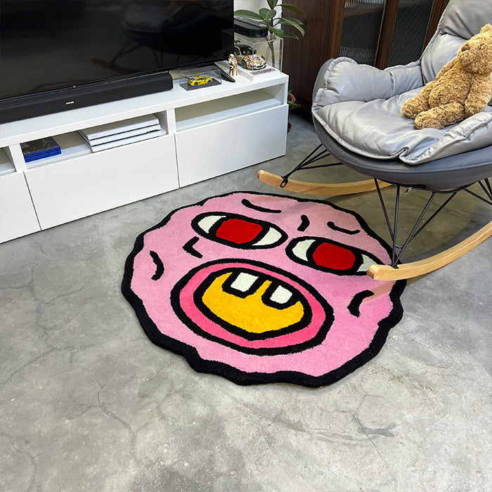 Handmade Round Cartoon Bedroom Living Room Rug