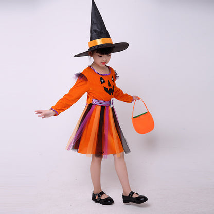 Costume d'Halloween pour enfants, costume de citrouille pour filles