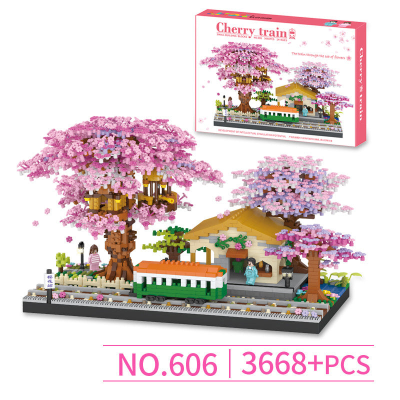 Children's Tree House Building Blocks Puzzle Assembled Ornaments