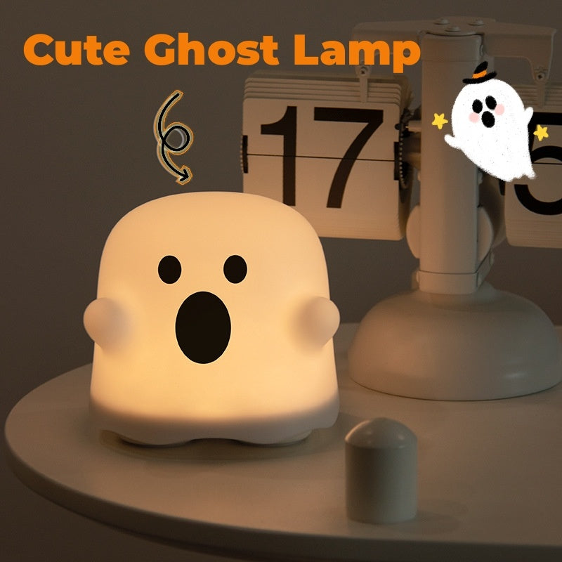 Decoración del hogar Luz nocturna de silicona Lámpara de mesita de noche Lámpara LED con sensor táctil para dormitorios de niñas Decoración de sala de estar Regalo de cumpleaños para niños Decoraciones de Halloween