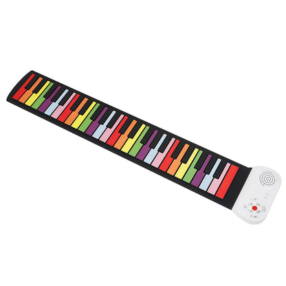 49 Key Rainbow Portable Hand Roll Piano Beginner Electronic Organ Toy Color Hand Roll Piano