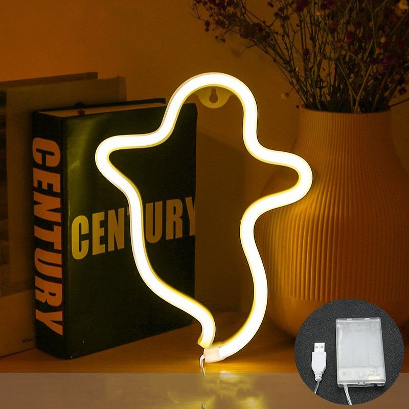 Lampe de modélisation créative Halloween Ghost Neon Home