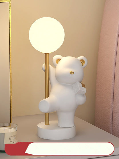 Lampe de chevet créative en forme d'ours, décoration de chambre à coucher, jolie lampe de chevet