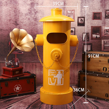 Iron Creative Industrial Style Vintage Fire Hydrant Shape Trash Can