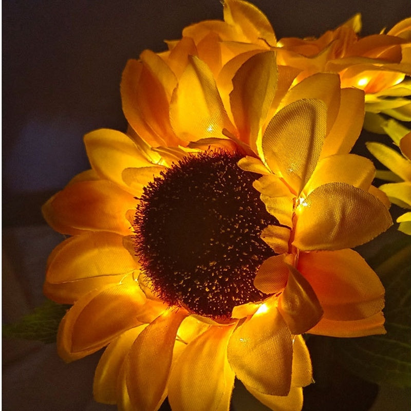 Lámpara de mesa con luz nocturna de simulación Led de girasol recargable, lámpara de escritorio decorativa con flores de simulación para restaurante, Hotel, regalo de boda