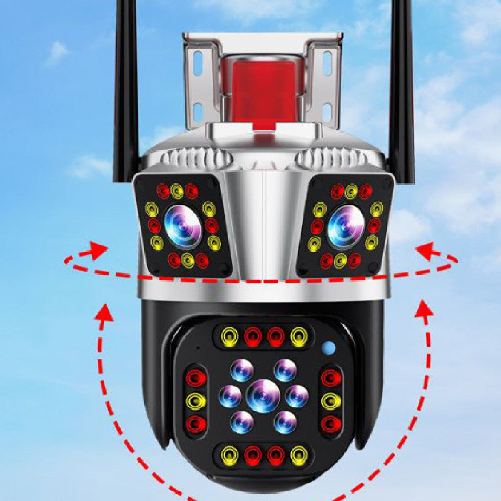 Caméra haute définition panoramique sans fil extérieure à neuf yeux