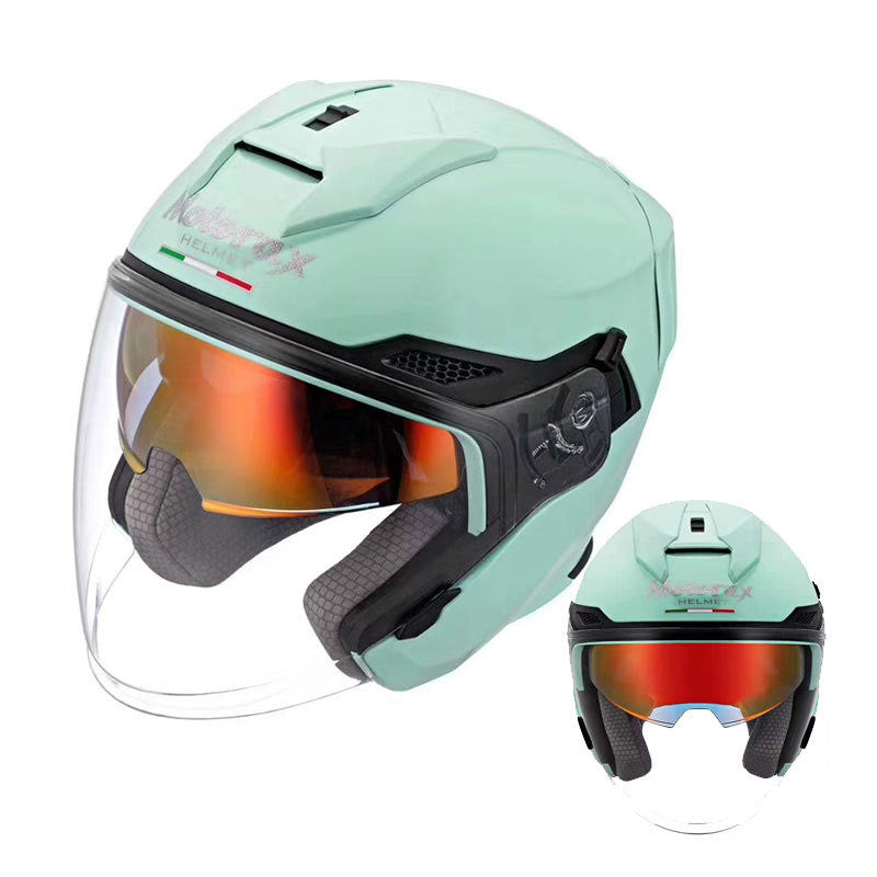 Montar con casco de motocicleta personalizado de doble lente