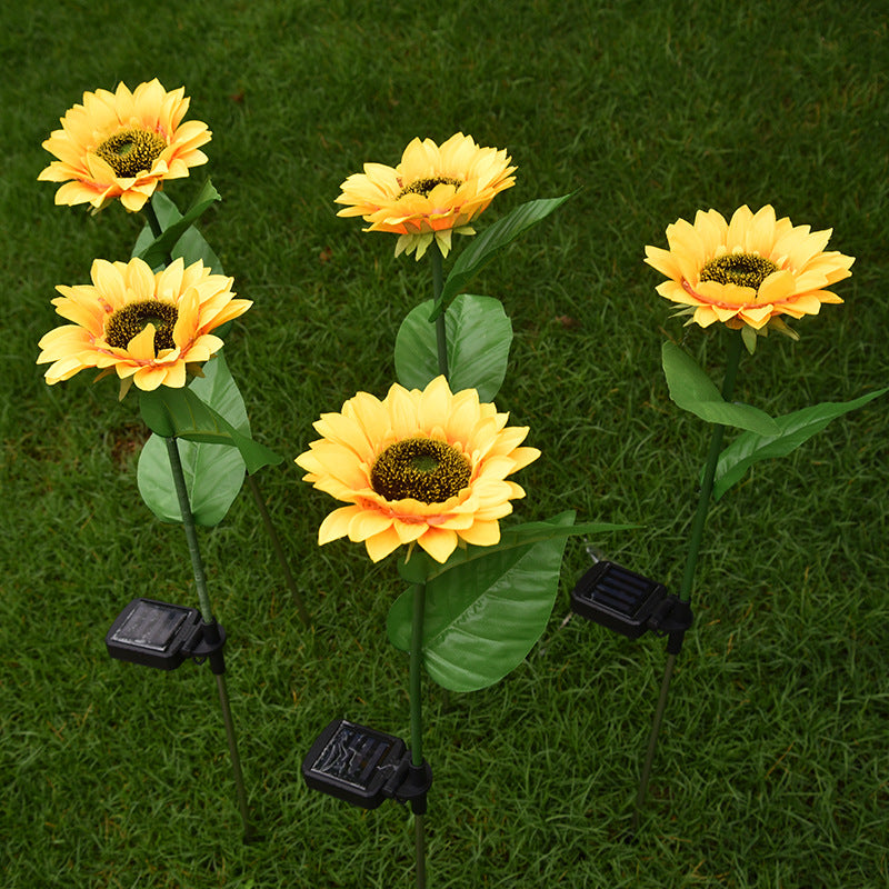 Lampes solaires à LED en forme de tournesol, lumières décoratives